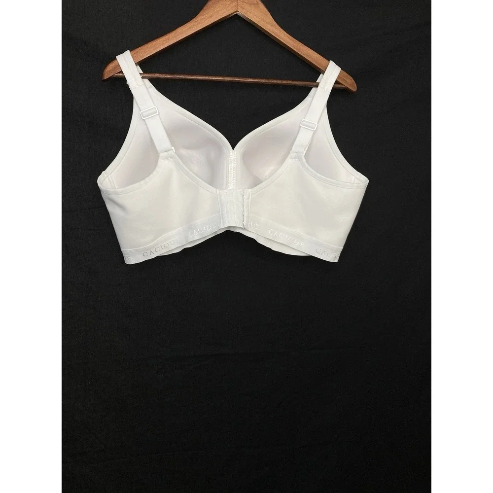 Cacique Wireless Bra Size 44F Comfort Lightly Lined White Full Coverage Soft Cup